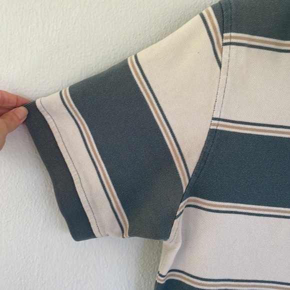 Van Heusen blue white stripe cotton polo shirt size large - Picture 6 of 10